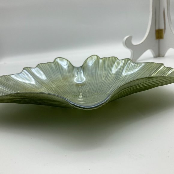 Set of 2 Green Vietri Iridescent Abstract Bowls/Candy Dish Made in Turkey - Picture 11 of 12
